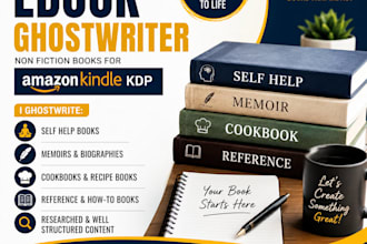 ghostwrite self help, memoir, cookbook, and reference books