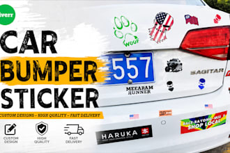 design custom car bumper sticker, decal and vinyl wrap design