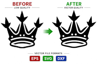 do vectorize logo manual vector tracing using pen tool in eps, svg, dfx file