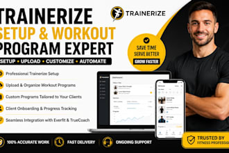 setup trainerize, everfit, truecoach and upload workout programs