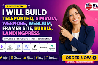 build teleporthq simvoly webnobe weblium framer site bubble landingpress