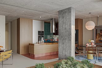 render 3d loft apartment, interior layout design, modern bedroom cgi visual, skp