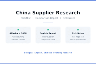 research and shortlist chinese suppliers for your product