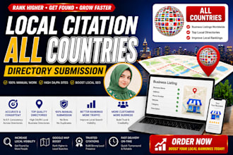 do usa,uk,ca,au,nz,uae,de, local citations and directory for local SEO