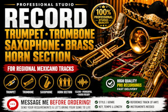 record trumpet, trombone, saxophone, brass, horn section, regional mexicano trac