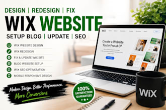 design fix redesign wix website setup blog website update wix website SEO