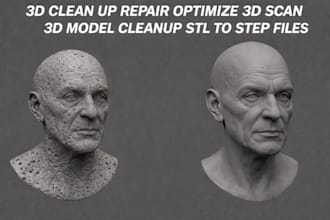 3d clean up repair optimize 3d scan 3d model cleanup stl to step files