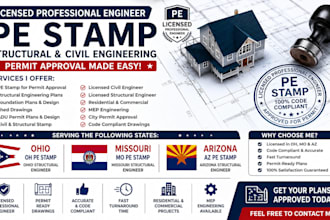 pe stamp as licensed structural engineer ohio pe stamp missouri arizona pe stamp