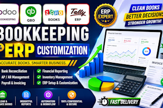 do odoo bookkeeping, tally erp, zoho, qbo for businesses with erp customization
