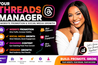 be your threads manager for website promotion and social media growth