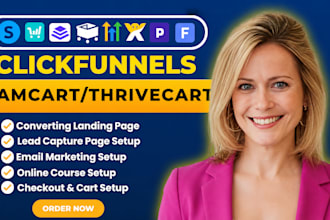 create a samcart sales funnel, samcart landing page, thrivecart, online course