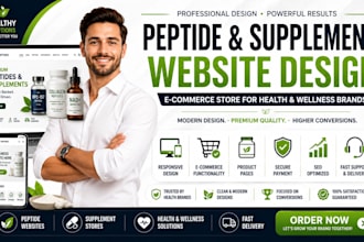 design peptide website, supplement peptide marketing health product website SMM