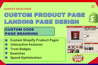customize shopify product page theme customization custom coding gempages upsell