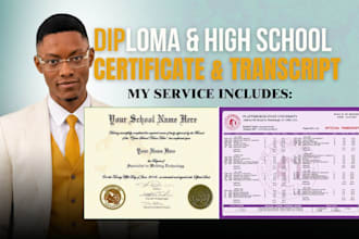 high school diploma transcript college certificate duplicate diploma copy design