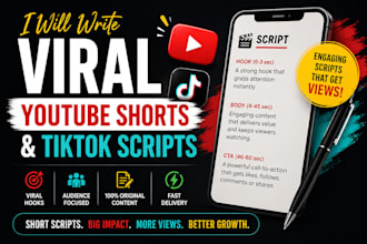 write viral youtube shorts scripts and tiktok scripts
