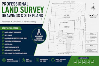 create professional land survey drawings and site plans