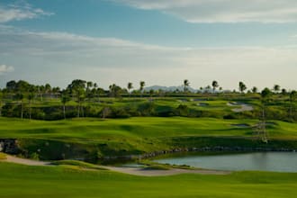 redesign 3d golf landscape,virtual golf course, golf hole, golf resort rendering
