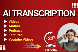 do audio to text transcription, video to text transcription