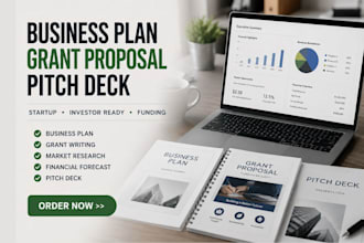 write business plan grant proposal pitch deck and business proposal