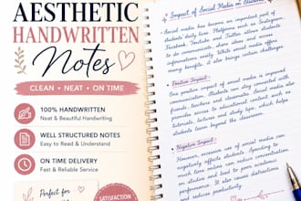 create aesthetic handwritten notes in neat handwriting