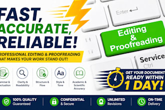 professionally edit and proofread scientific manuscripts