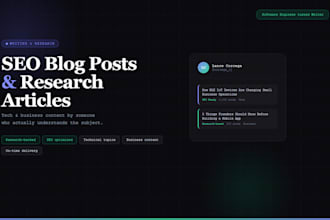 write SEO tech blog posts and research articles