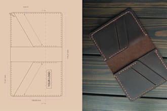 design custom leather wallet patterns in PDF svg dxf for laser cut and crafting