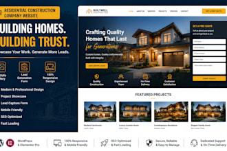create a residential construction company site with portfolio and lead form