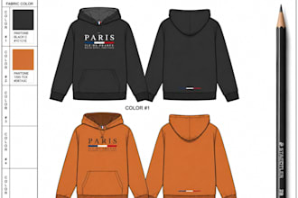 create manufacturer ready streetwear tech pack for oversized hoodie and tshirt