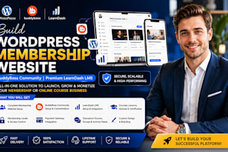 build wordpress membership website, buddyboss community, premium learndash ims