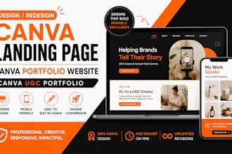 design canva landing page redesign canva portfolio website canva ugc portfolio