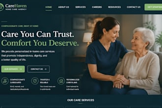 design wix home care agency website caregiver hospice care respite care website