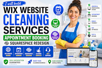 build  redesign wix website cleaning services appointment booking squarespace