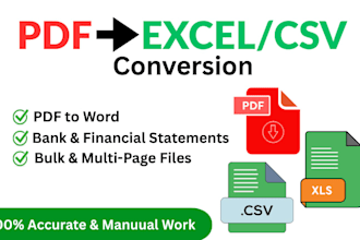 extract financial data accurately from PDF to excel, CSV