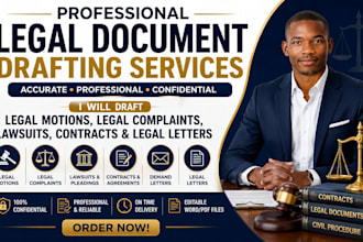 draft legal motions, legal complaints, lawsuits, contracts and legal letters