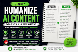 humanize ai generated content into natural human writing