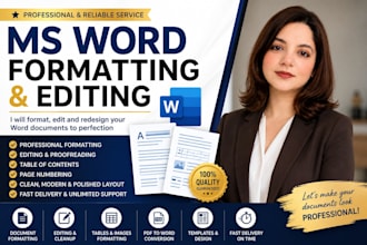 professionally format and edit ms word documents