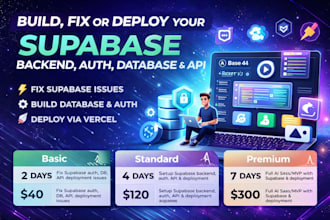 build fix deploy your supabase backend auth database and API