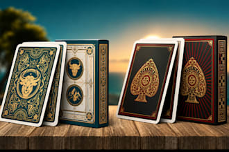 design custom playing cards, tarot cards, tcg, ccg, poker, pokémon and card box