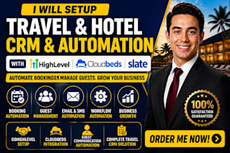 do travel agency and hotel crm in gohighlevel cloudbeds guest booking automation
