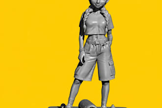 sculpt collectible 3d character models and pvc fdm resin action figure in zbrush