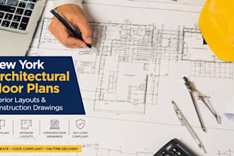 new york architectural floor plans, interior layouts, and construction drawings