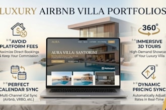 develop custom personal portfolio website for luxury airbnb superhost villa