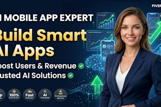 build ai mobile apps, android, ios apps, ai chatbot and saas app development