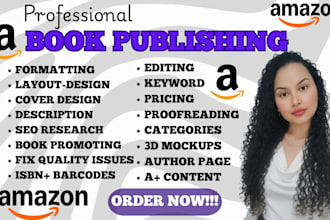 professionally publish your book on amazon KDP book formatting, amazon kdp book