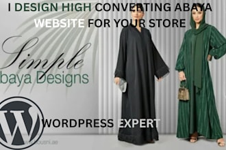 design modern abaya ecommerce website for fashion brand