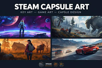 create steam capsule art and game art illustrations