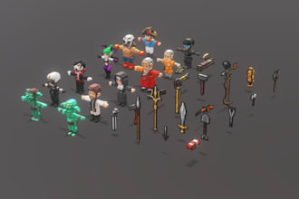 create 3d voxel art, voxel assets and voxel game environment for in game or ue5