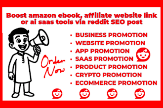 boost amazon ebook, affiliate website link or ai saas tools via reddit SEO post