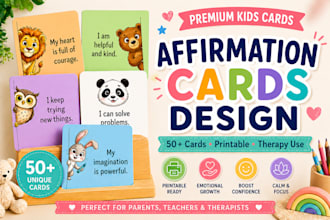 create cute printable kids affirmation cards design